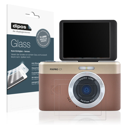 Matte Displayschutzfolie von dipos passend für Kodak Pixpro C1, 9H kratzfest und blasenfrei montiert