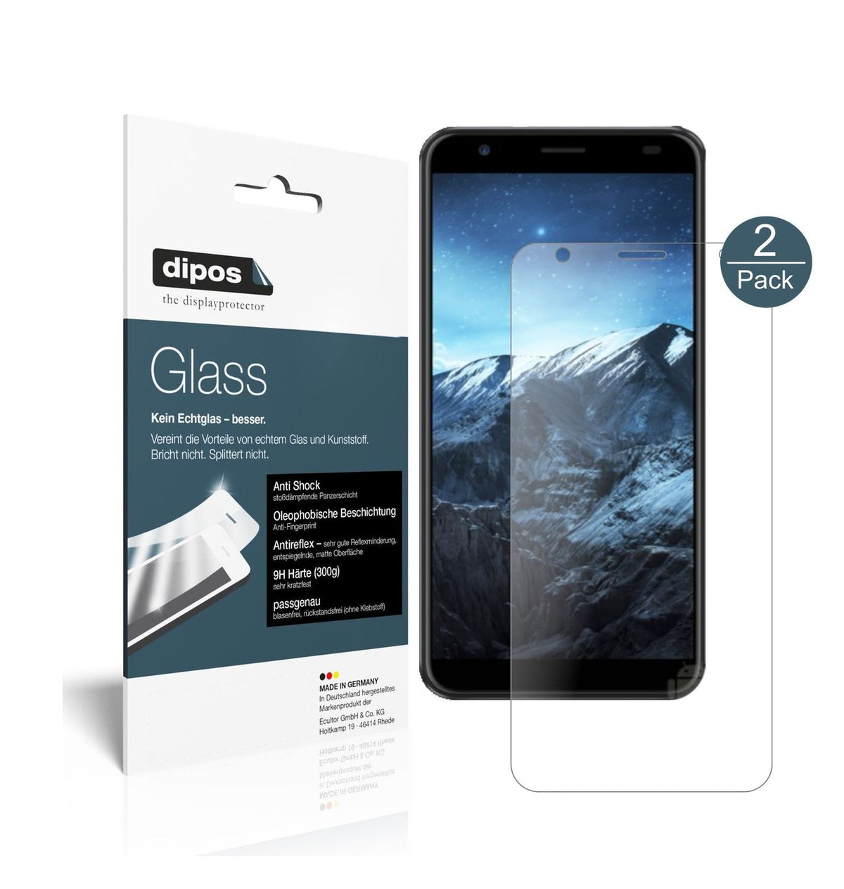 Matte Displayschutzfolie von dipos passend für Konka D8, 9H kratzfest und blasenfrei montiert