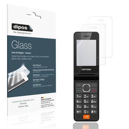 Matte Displayschutzfolie von dipos passend für Konrow Senior Flip, 9H kratzfest und blasenfrei montiert