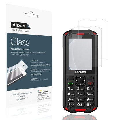 Matte Displayschutzfolie von dipos passend für Konrow Stone Next, 9H kratzfest und blasenfrei montiert