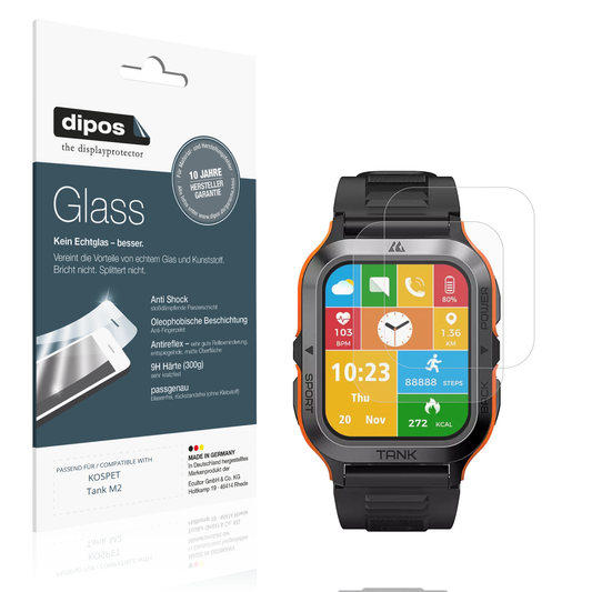 Matte Displayschutzfolie von dipos passend für KOSPET Tank M2, 9H kratzfest und blasenfrei montiert