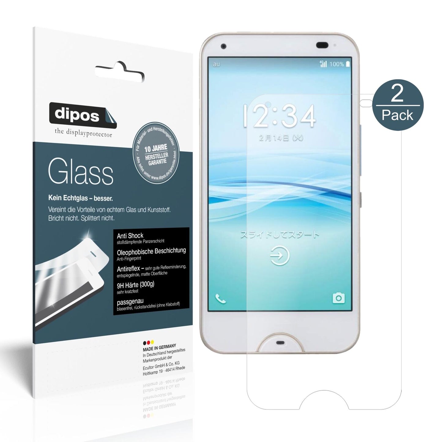 Matte Displayschutzfolie von dipos passend für Kyocera Rafre, 9H kratzfest und blasenfrei montiert