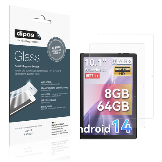 Matte Displayschutzfolie von dipos passend für Laptok LA10BK, 9H kratzfest und blasenfrei montiert