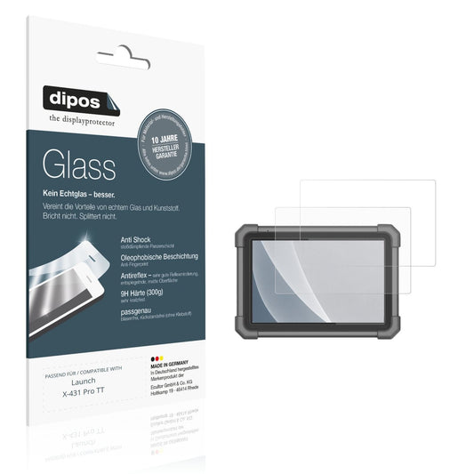 Matte Displayschutzfolie von dipos passend für Launch X-431 Pro TT, 9H kratzfest und blasenfrei montiert