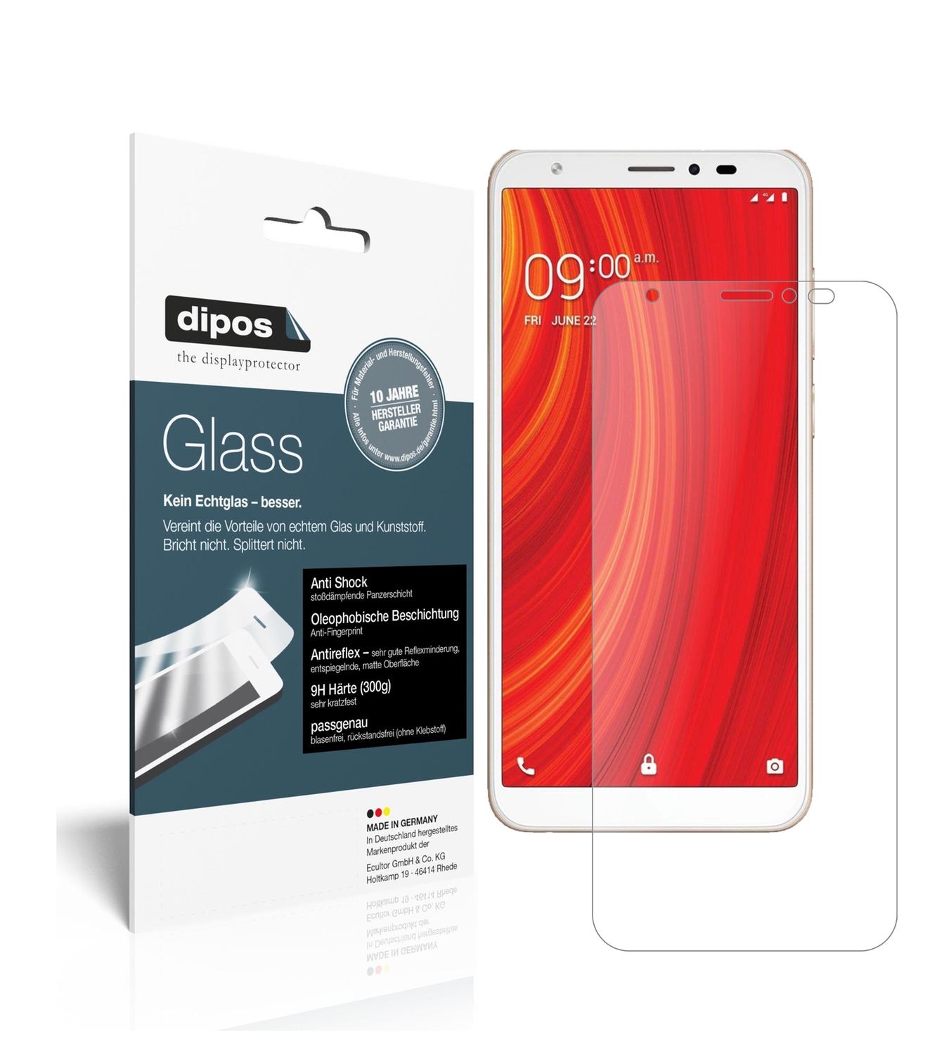 Matte Displayschutzfolie von dipos passend für Lava Z61, 9H kratzfest und blasenfrei montiert