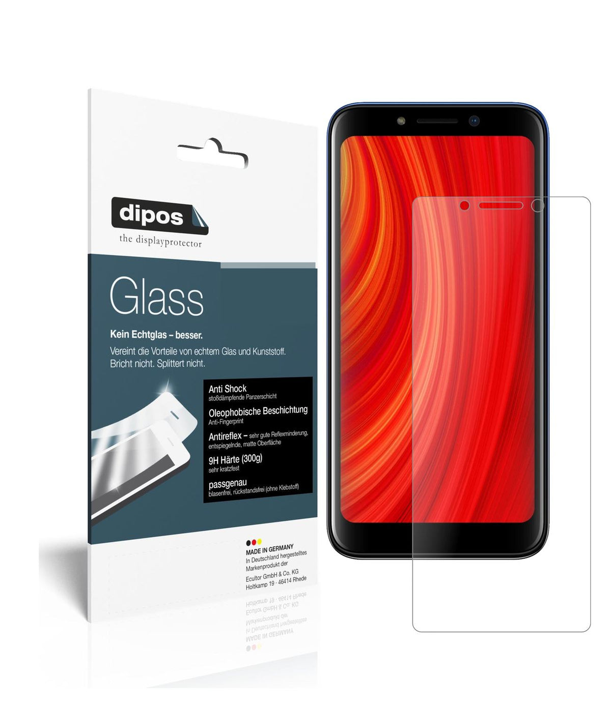 Matte Displayschutzfolie von dipos passend für Lava Z61 Pro, 9H kratzfest und blasenfrei montiert