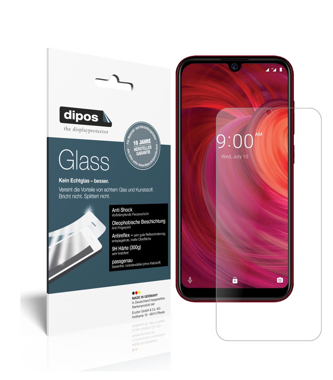 Matte Displayschutzfolie von dipos passend für Lava Z71, 9H kratzfest und blasenfrei montiert