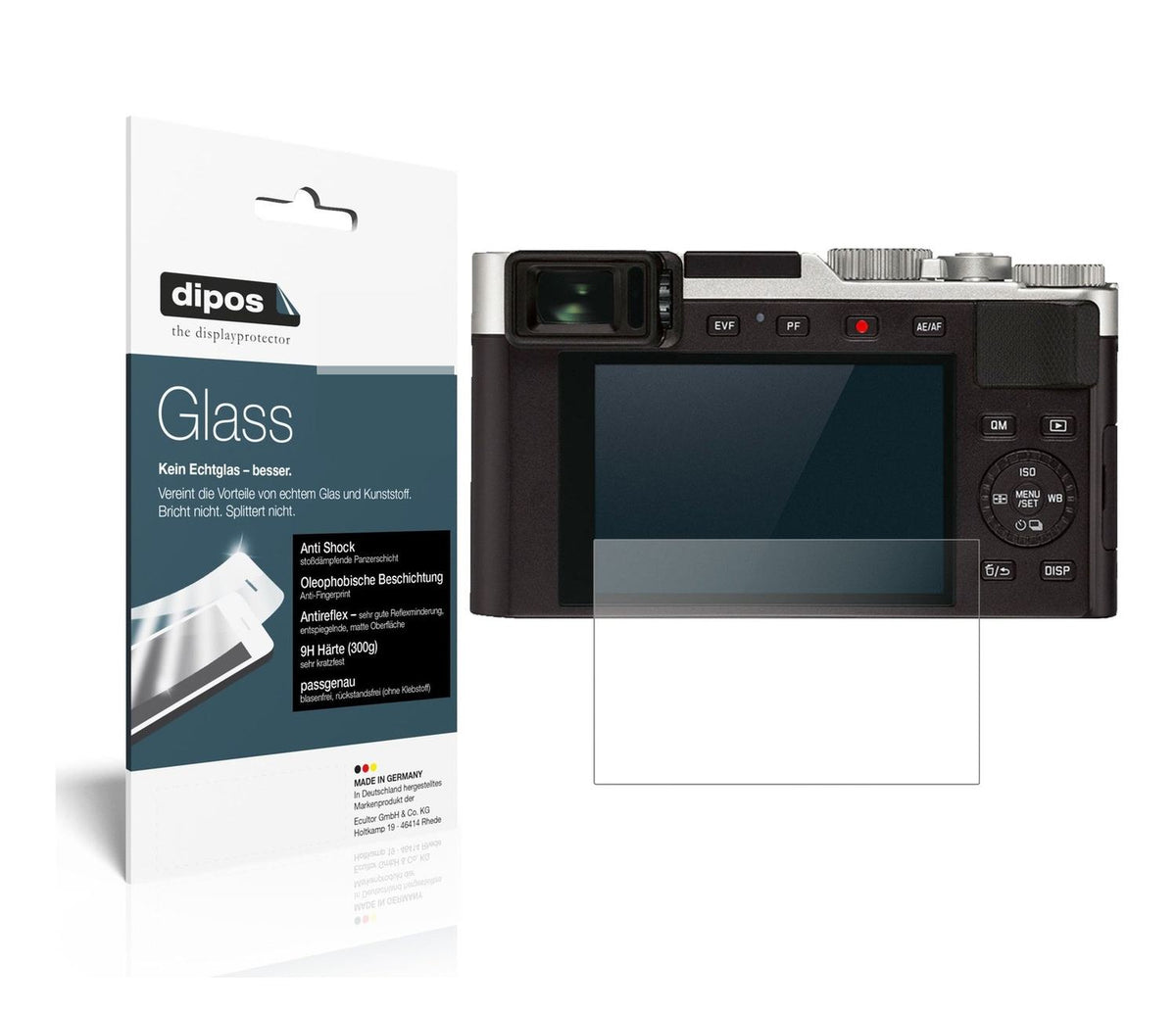 Matte Displayschutzfolie von dipos passend für Leica D-Lux 7, 9H kratzfest und blasenfrei montiert