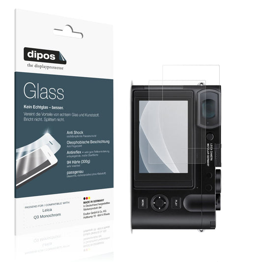 Matte Displayschutzfolie von dipos passend für Leica Q3 Monochrom, 9H kratzfest und blasenfrei montiert