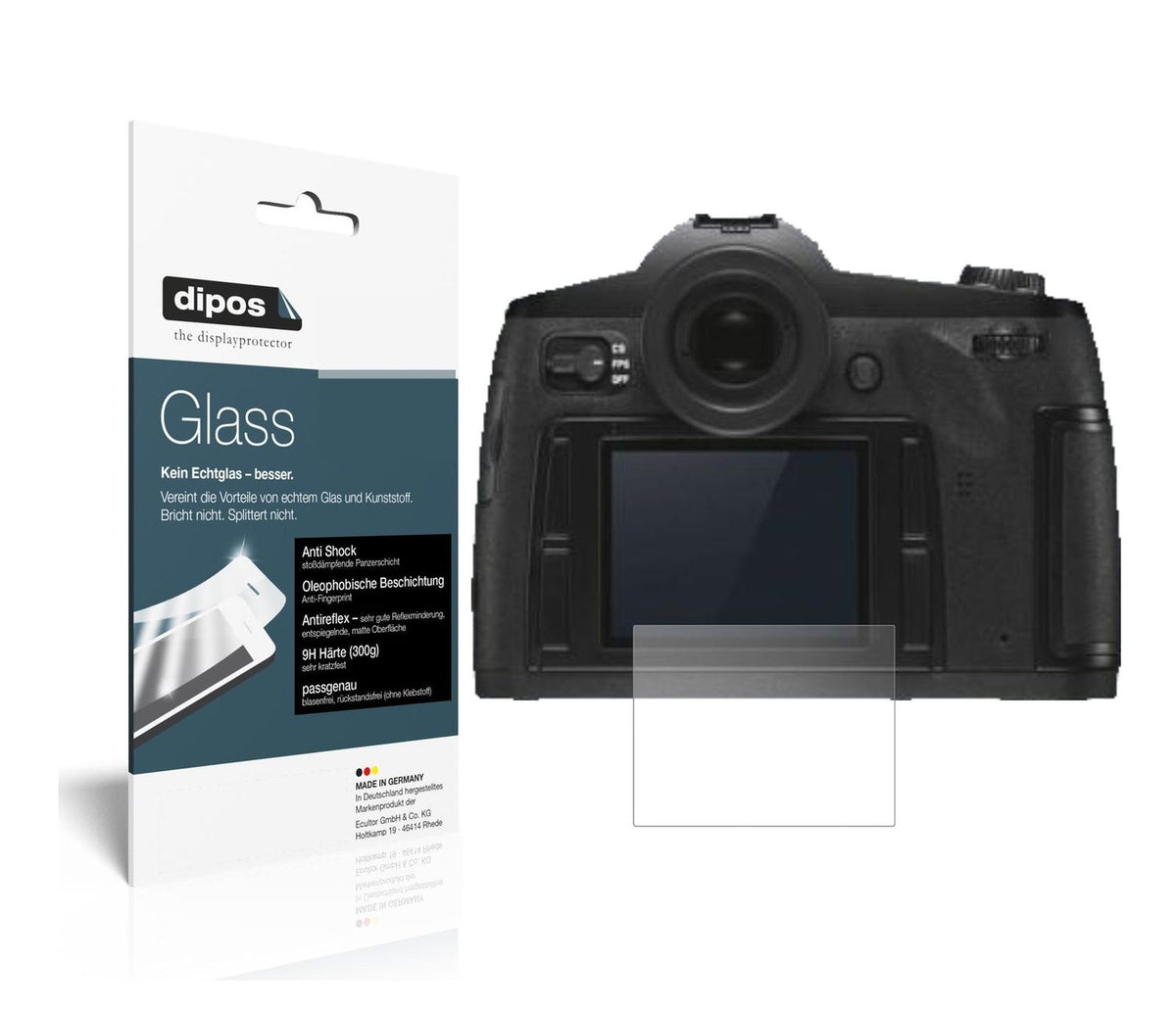 Matte Displayschutzfolie von dipos passend für Leica S3, 9H kratzfest und blasenfrei montiert