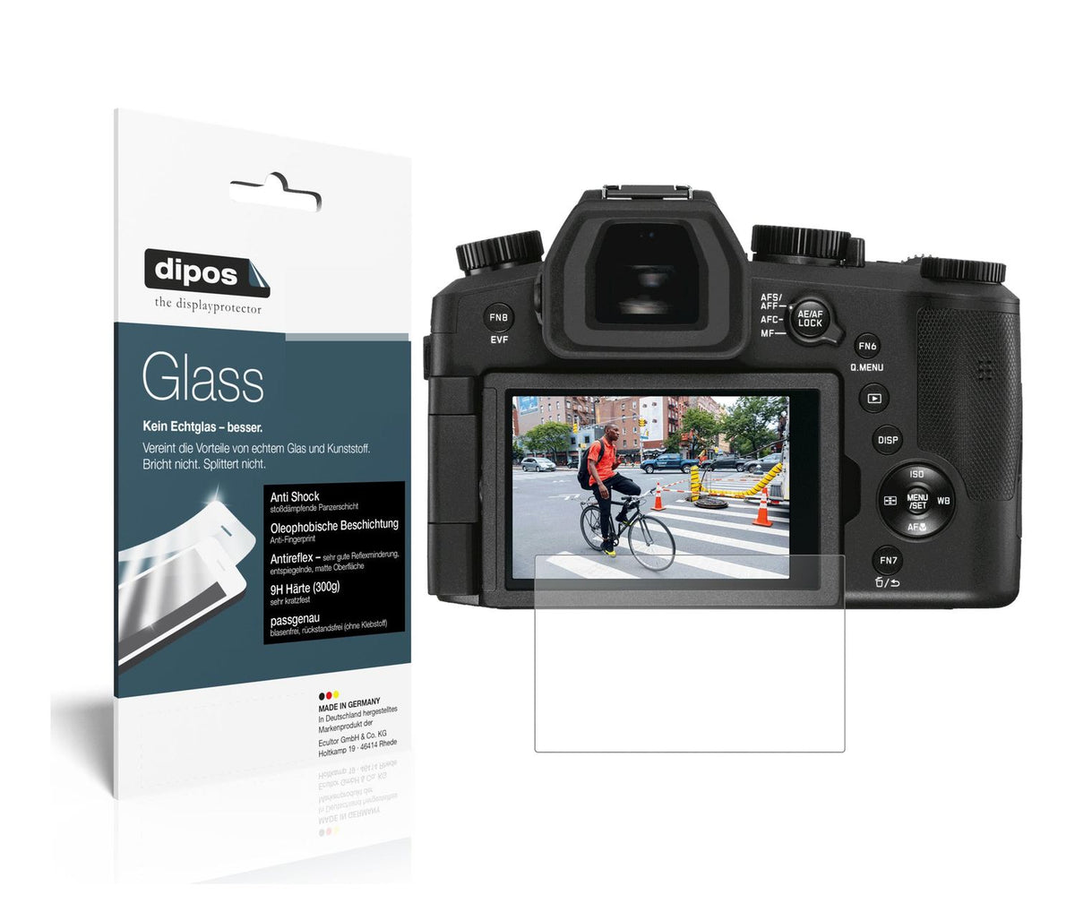 Matte Displayschutzfolie von dipos passend für Leica V-Lux 5, 9H kratzfest und blasenfrei montiert