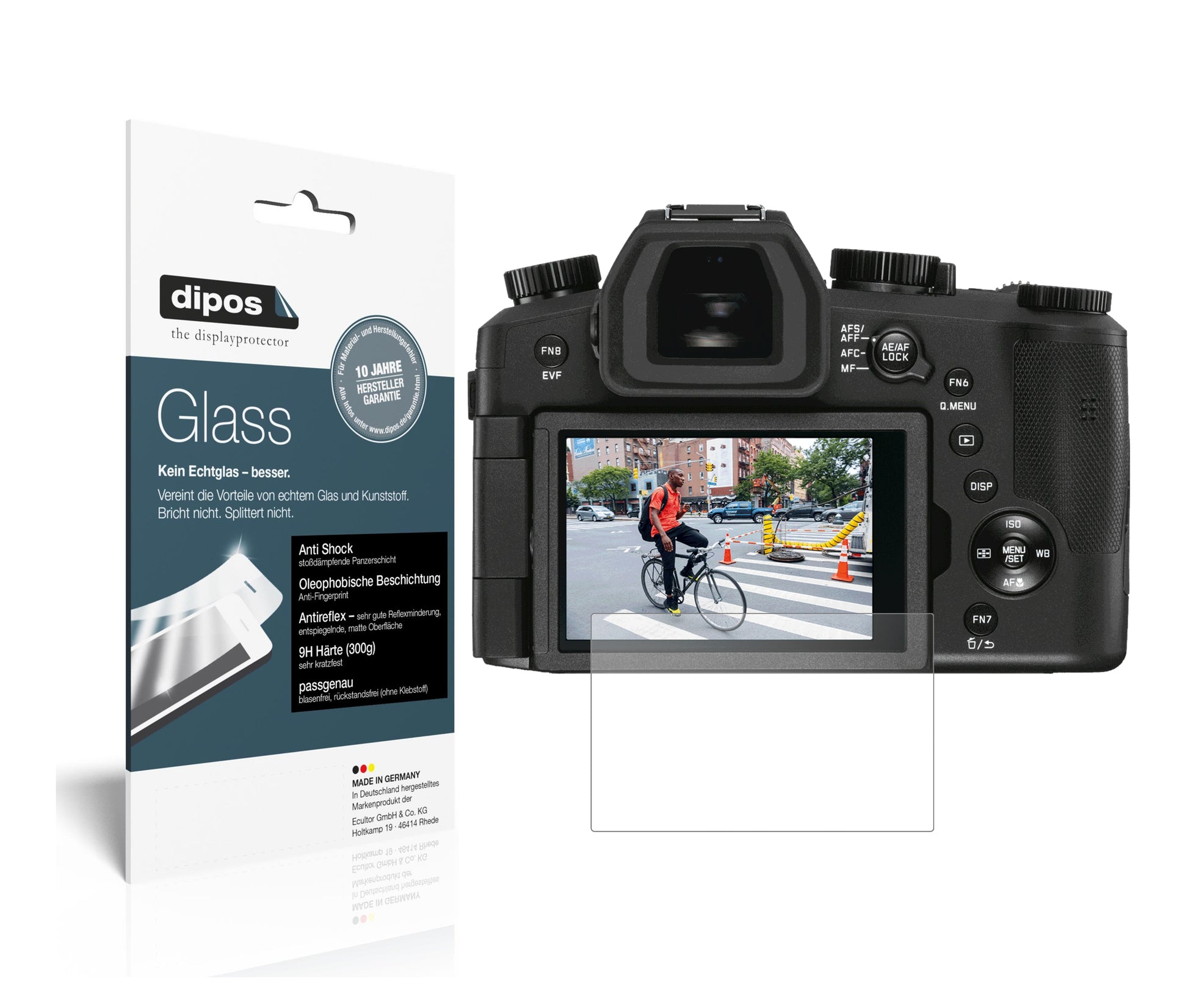 Matte Displayschutzfolie von dipos passend für Leica V-Lux 5, 9H kratzfest und blasenfrei montiert