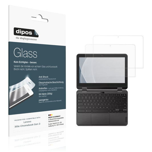 Matte Displayschutzfolie von dipos passend für Lenovo 300e Chromebook Gen 3, 9H kratzfest und blasenfrei montiert