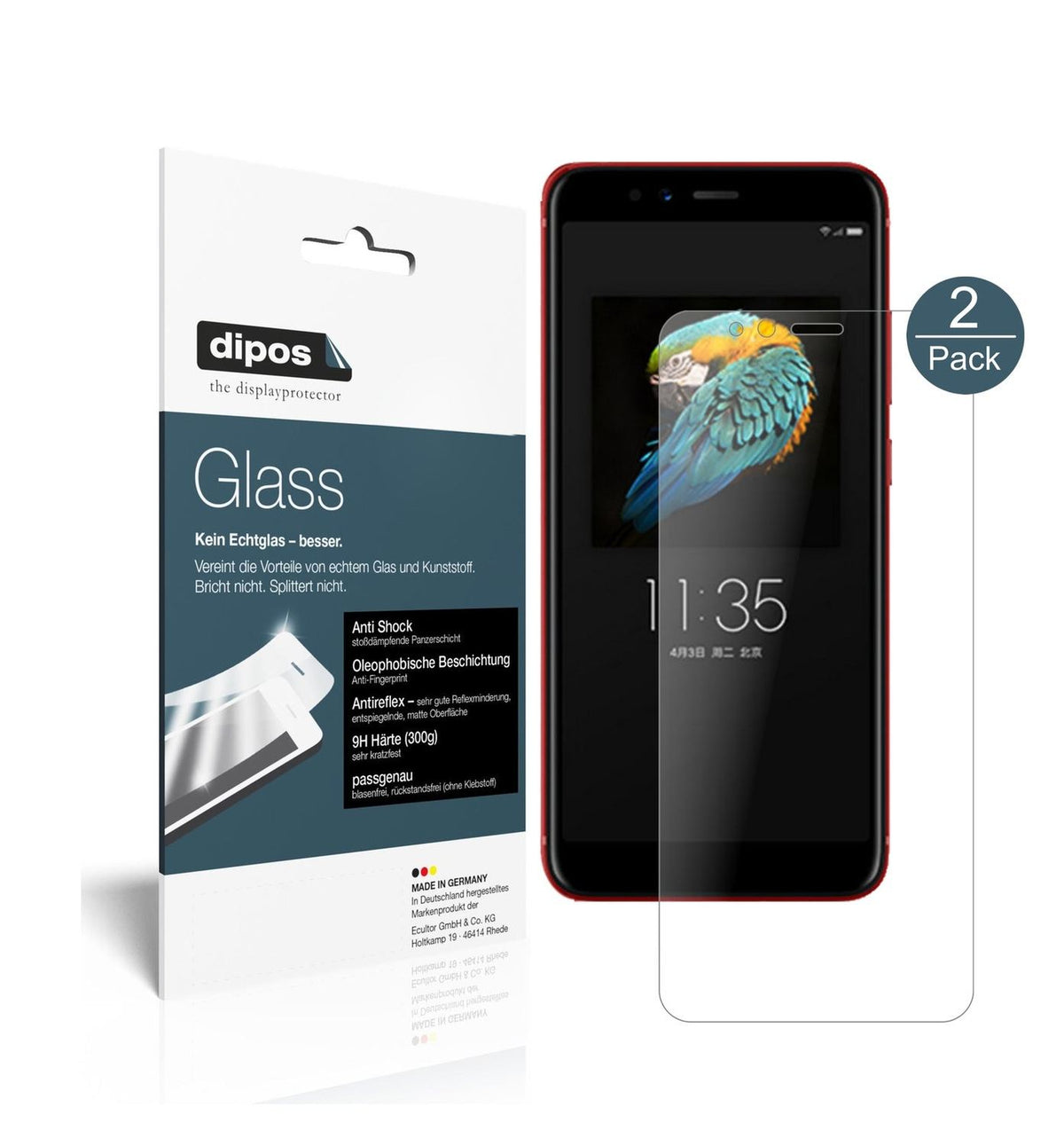 Matte Displayschutzfolie von dipos passend für Lenovo S5 (2018), 9H kratzfest und blasenfrei montiert