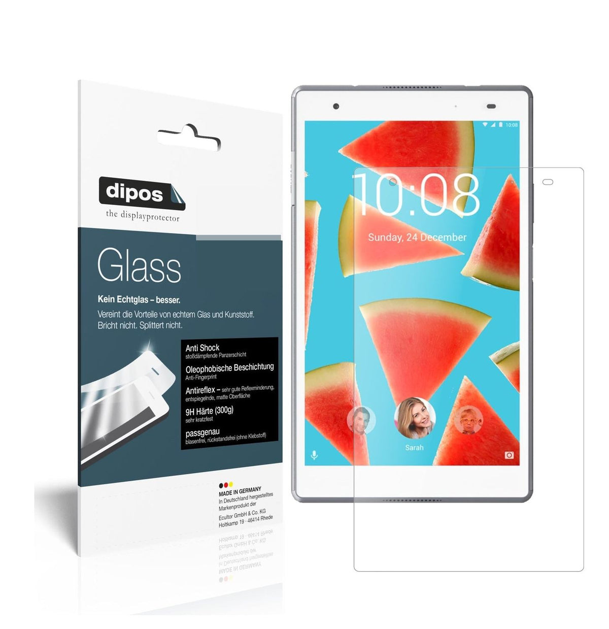 Matte Displayschutzfolie von dipos passend für Lenovo Tab 4 8 Plus, 9H kratzfest und blasenfrei montiert
