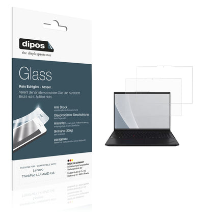 Matte Displayschutzfolie von dipos passend für Lenovo ThinkPad L14 AMD G6, 9H kratzfest und blasenfrei montiert