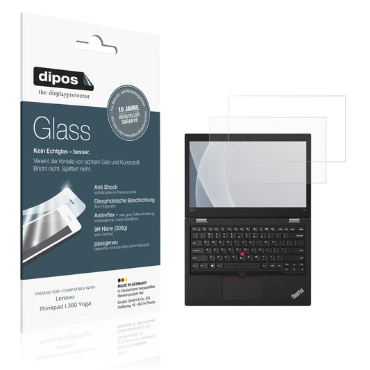 Matte Displayschutzfolie von dipos passend für Lenovo Thinkpad L380 Yoga, 9H kratzfest und blasenfrei montiert