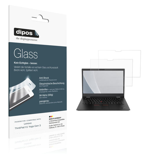 Matte Displayschutzfolie von dipos passend für Lenovo ThinkPad X1 Yoga Gen 3, 9H kratzfest und blasenfrei montiert