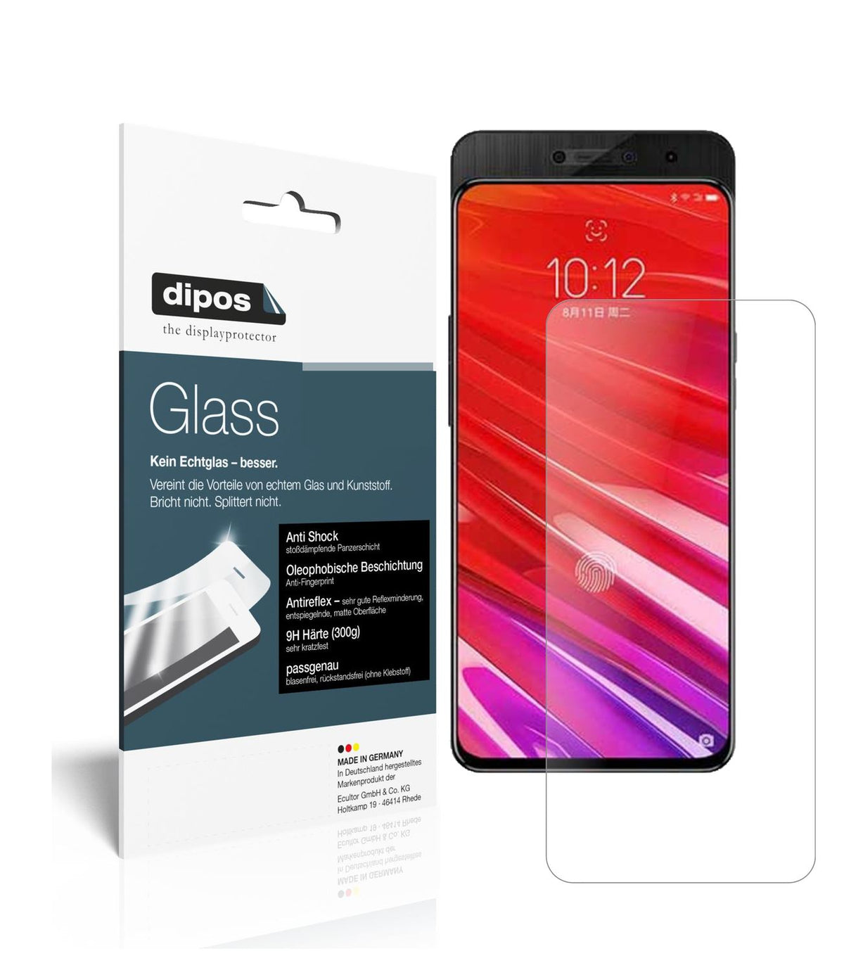 Matte Displayschutzfolie von dipos passend für Lenovo Z5 Pro, 9H kratzfest und blasenfrei montiert