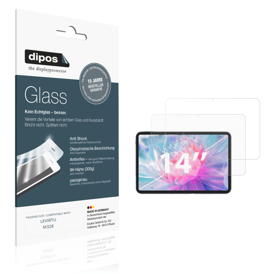 Matte Displayschutzfolie von dipos passend für LEVIRTU M328, 9H kratzfest und blasenfrei montiert