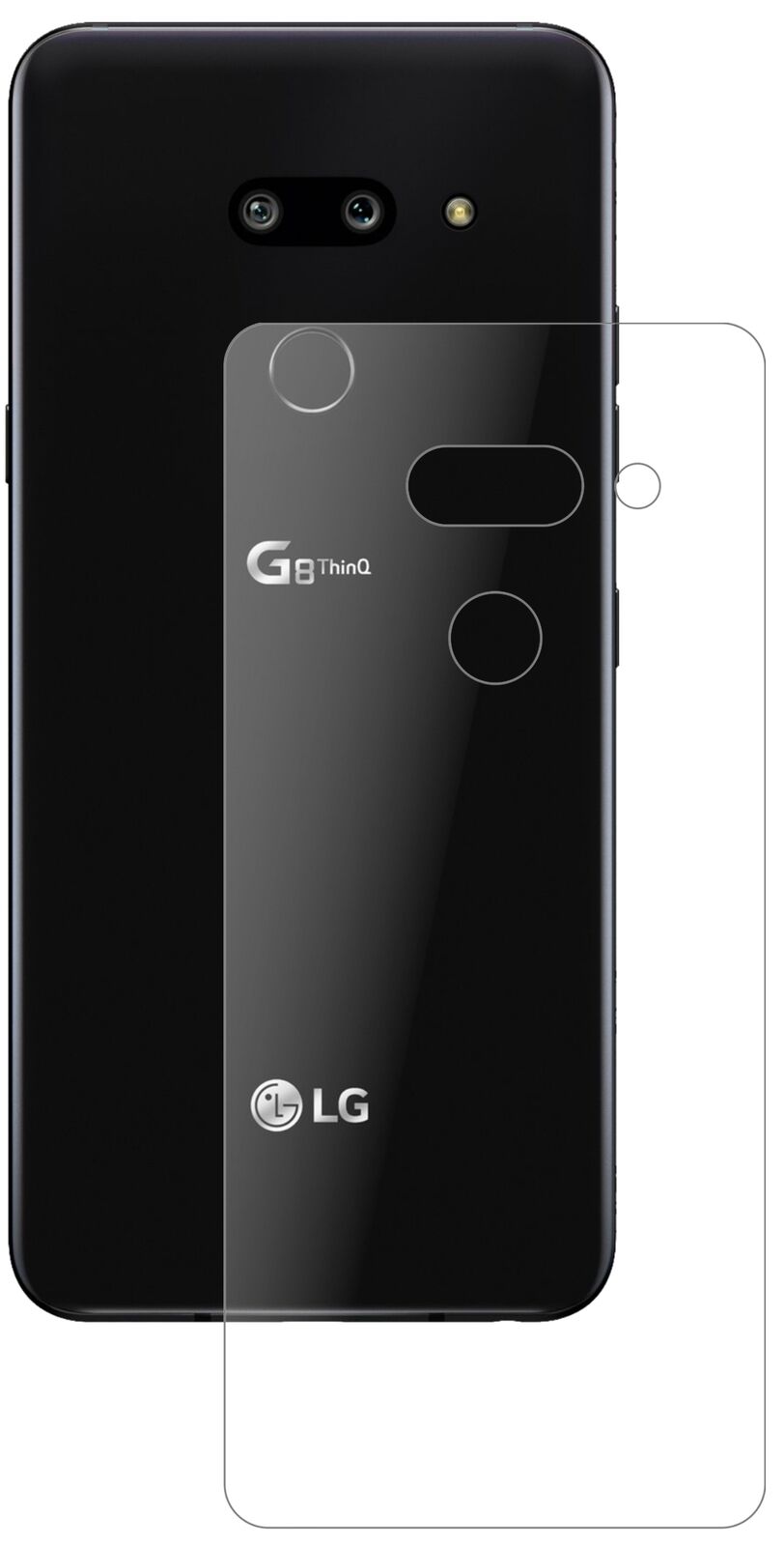 Matte Displayschutzfolie von dipos passend für LG G8 ThinQ Rückseite, 9H kratzfest und blasenfrei montiert