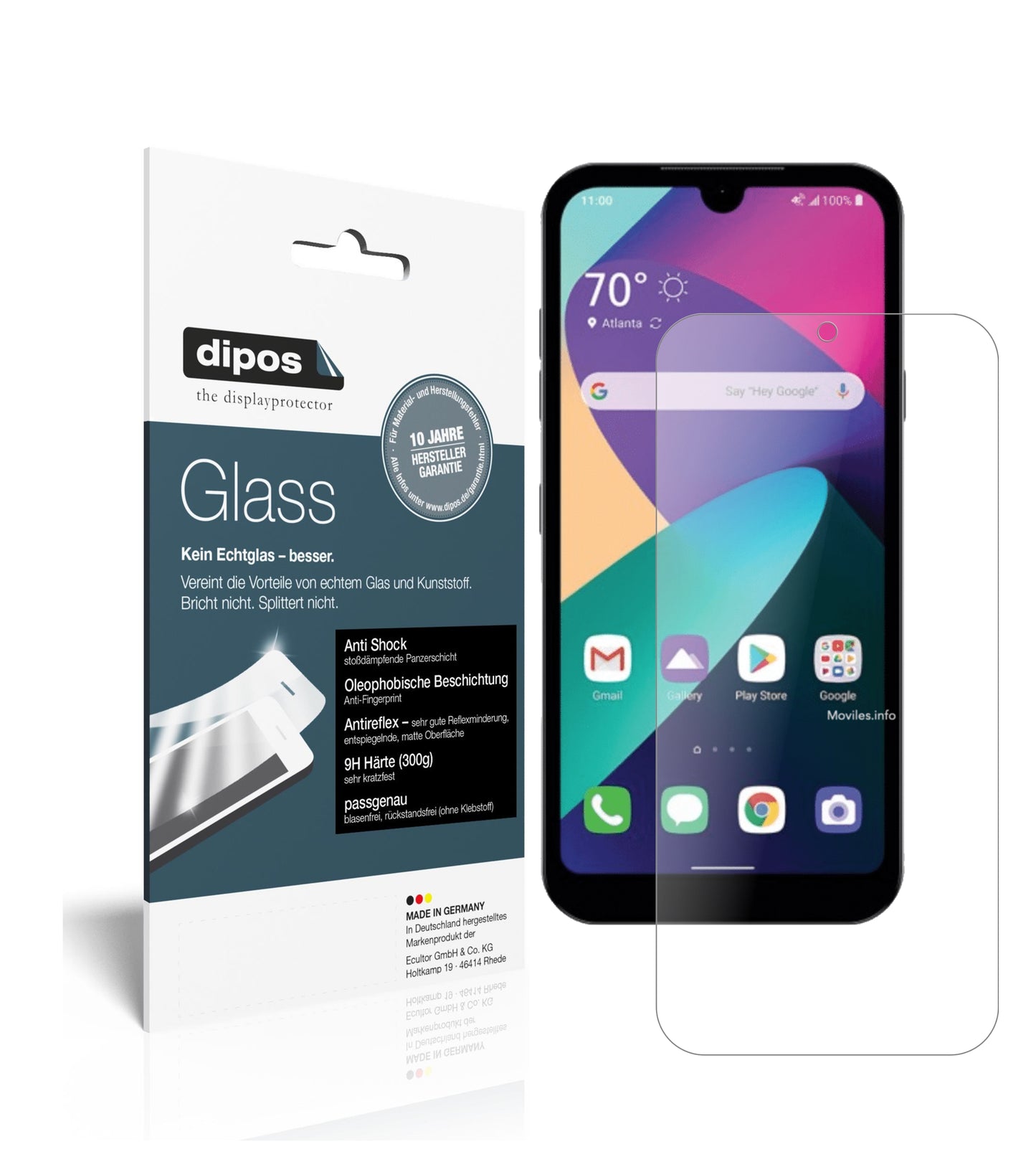 Matte Displayschutzfolie von dipos passend für LG Phoenix 5, 9H kratzfest und blasenfrei montiert