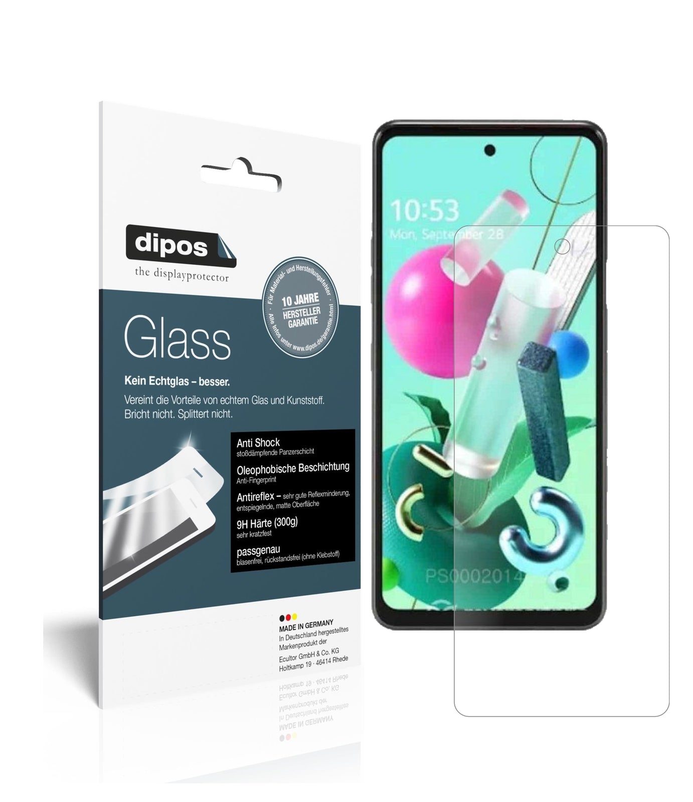 Matte Displayschutzfolie von dipos passend für LG Q92, 9H kratzfest und blasenfrei montiert