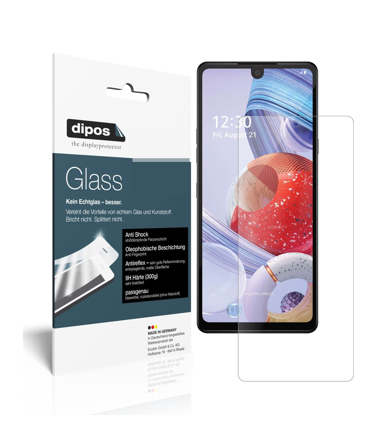 Matte Displayschutzfolie von dipos passend für LG Stylo 6, 9H kratzfest und blasenfrei montiert