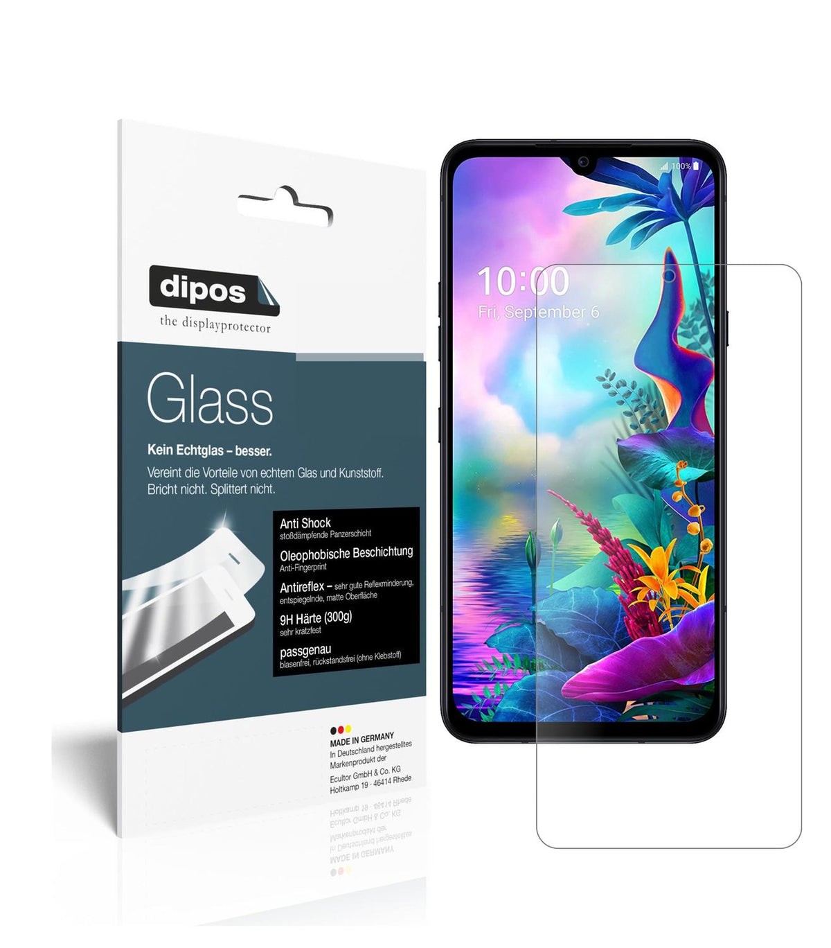 Matte Displayschutzfolie von dipos passend für LG V50s ThinQ, 9H kratzfest und blasenfrei montiert