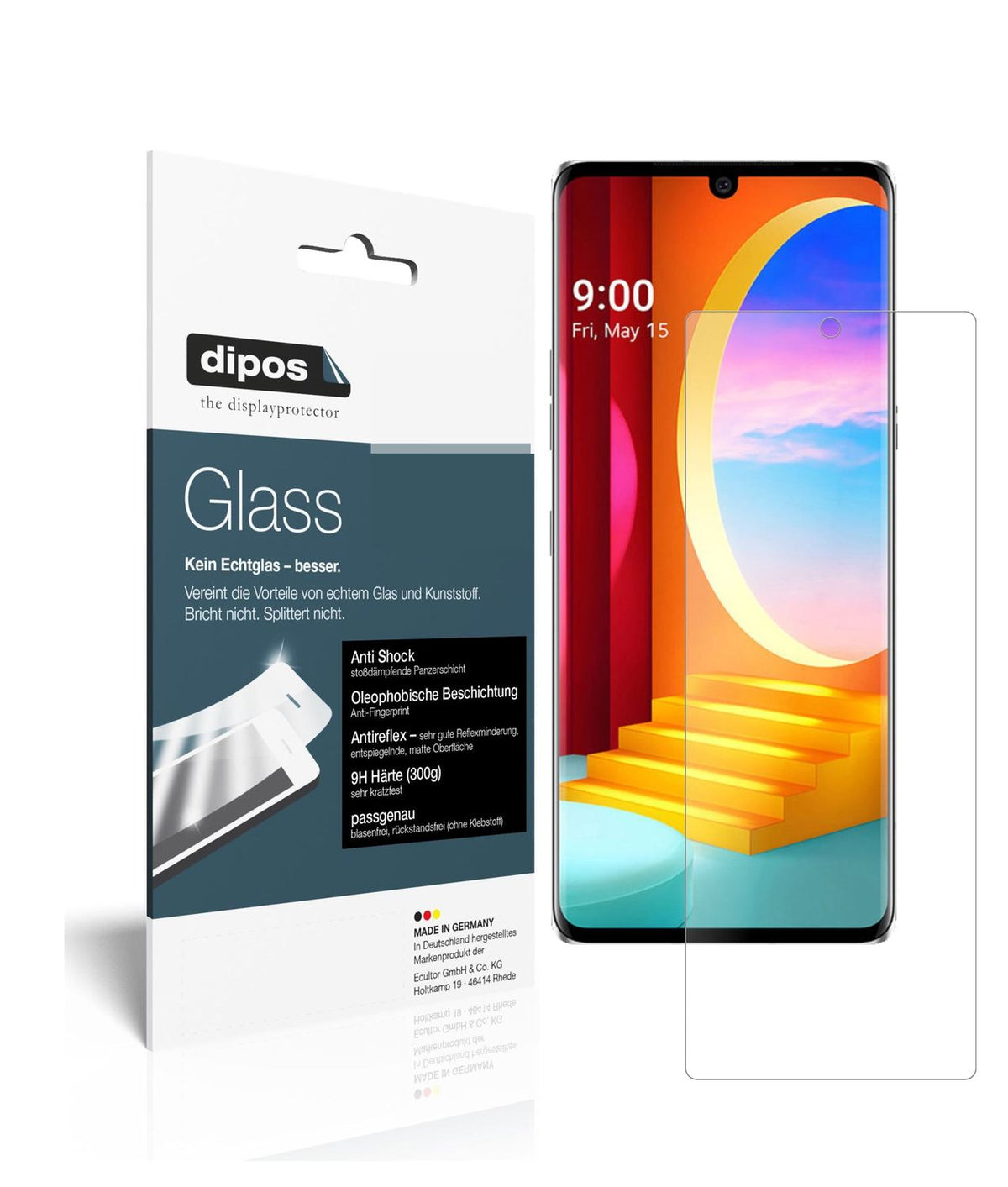 Matte Displayschutzfolie von dipos passend für LG Velvet 4G, 9H kratzfest und blasenfrei montiert