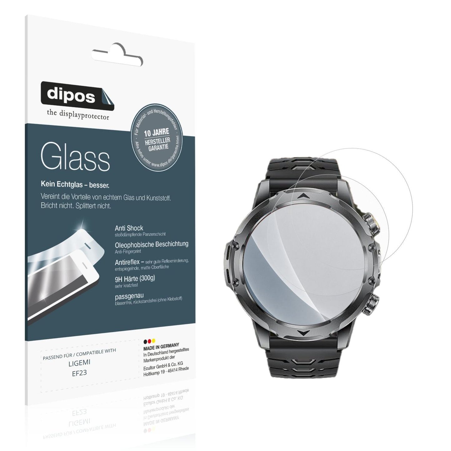 Matte Displayschutzfolie von dipos passend für LIGEMI EF23, 9H kratzfest und blasenfrei montiert