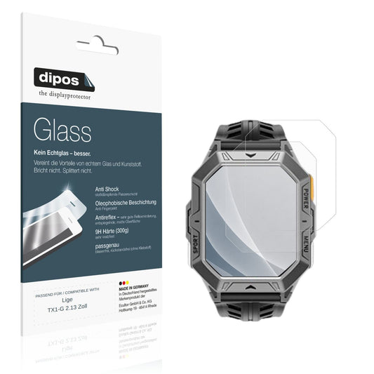 Matte Displayschutzfolie von dipos passend für Lige TX1-G 2.13 Zoll, 9H kratzfest und blasenfrei montiert