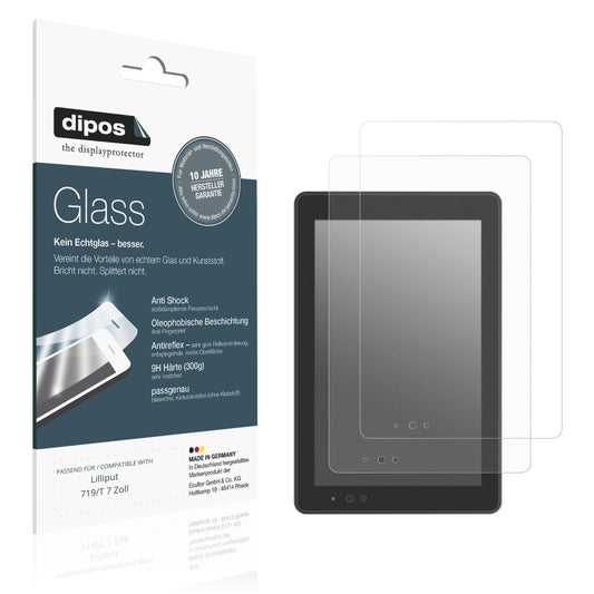 Matte Displayschutzfolie von dipos passend für Lilliput 719/T 7 Zoll, 9H kratzfest und blasenfrei montiert