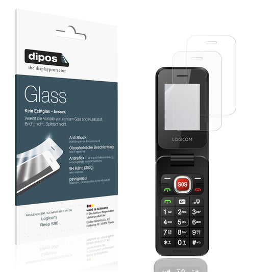 Matte Displayschutzfolie von dipos passend für Logicom Fleep S90, 9H kratzfest und blasenfrei montiert