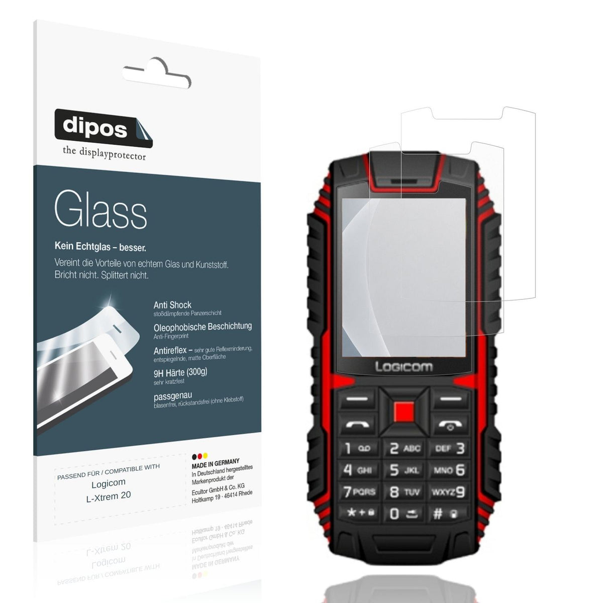 Matte Displayschutzfolie von dipos passend für Logicom L-Xtrem 20, 9H kratzfest und blasenfrei montiert