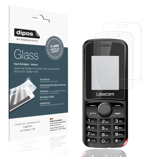 Matte Displayschutzfolie von dipos passend für Logicom Le Power 170, 9H kratzfest und blasenfrei montiert