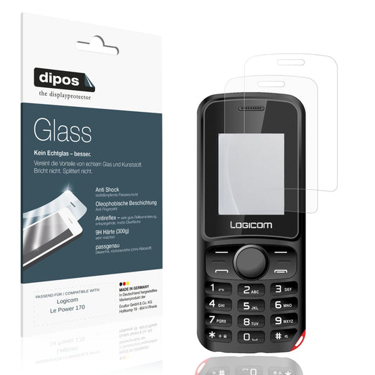 Matte Displayschutzfolie von dipos passend für Logicom Le Power 170, 9H kratzfest und blasenfrei montiert