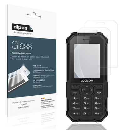 Matte Displayschutzfolie von dipos passend für Logicom Xtrem 40 Pro, 9H kratzfest und blasenfrei montiert