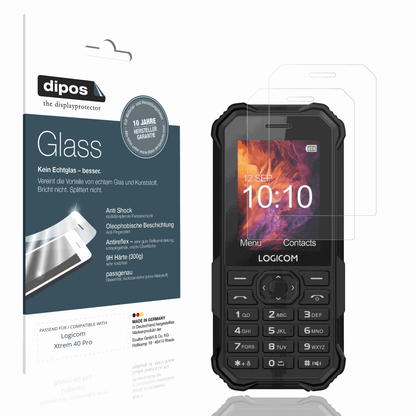 Matte Displayschutzfolie von dipos passend für Logicom Xtrem 40 Pro, 9H kratzfest und blasenfrei montiert