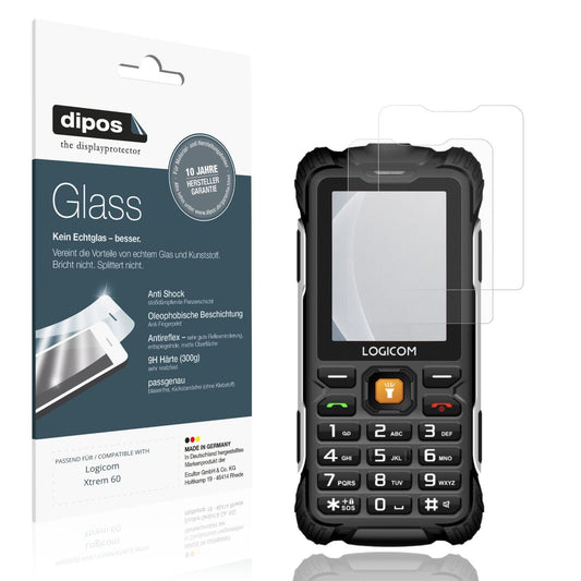 Matte Displayschutzfolie von dipos passend für Logicom Xtrem 60, 9H kratzfest und blasenfrei montiert