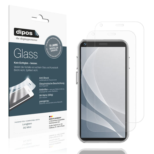 Matte Displayschutzfolie von dipos passend für Longben 3G Mini, 9H kratzfest und blasenfrei montiert