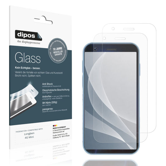 Matte Displayschutzfolie von dipos passend für Longben 4G Mini, 9H kratzfest und blasenfrei montiert