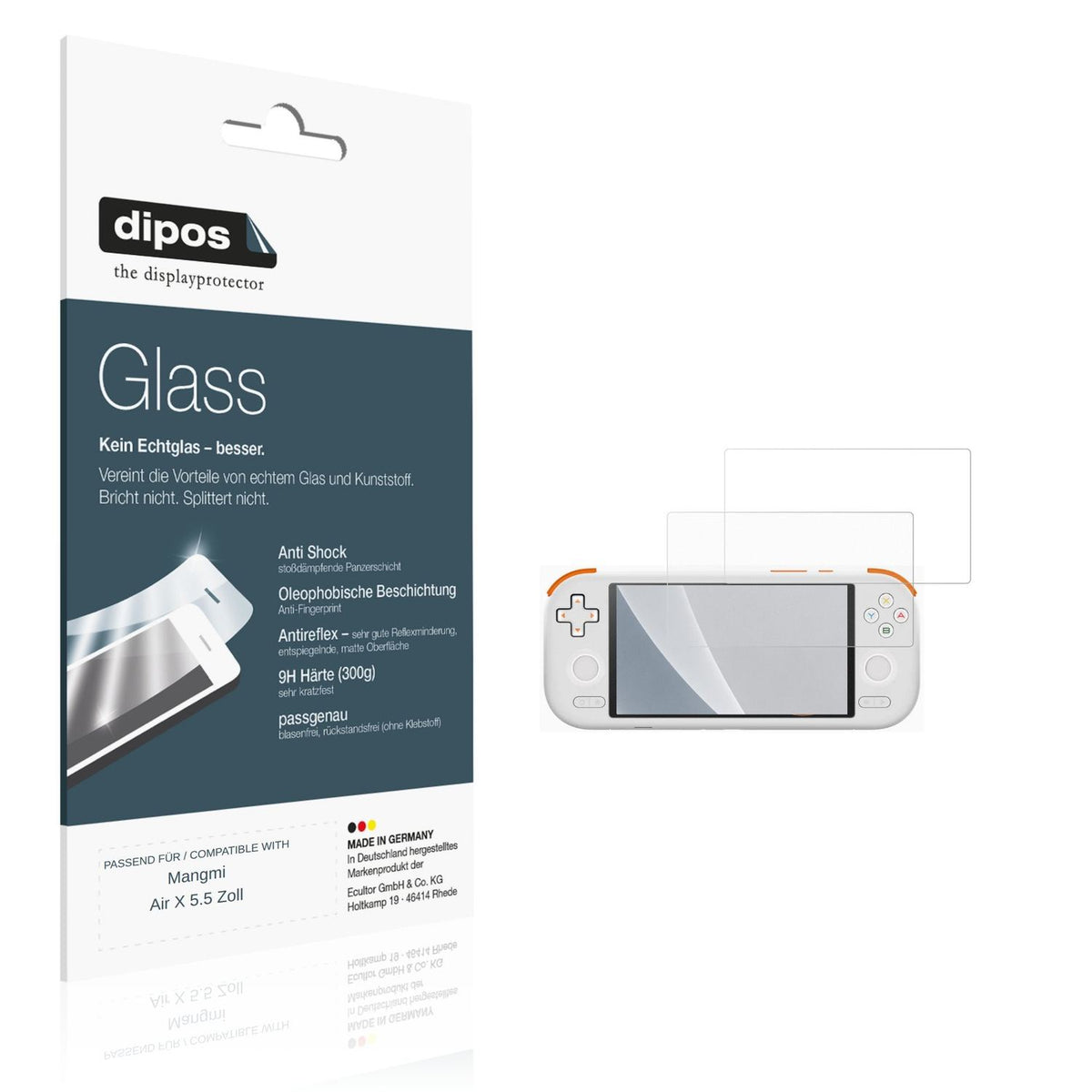 Matte Displayschutzfolie von dipos passend für Mangmi Air X 5.5 Zoll, 9H kratzfest und blasenfrei montiert