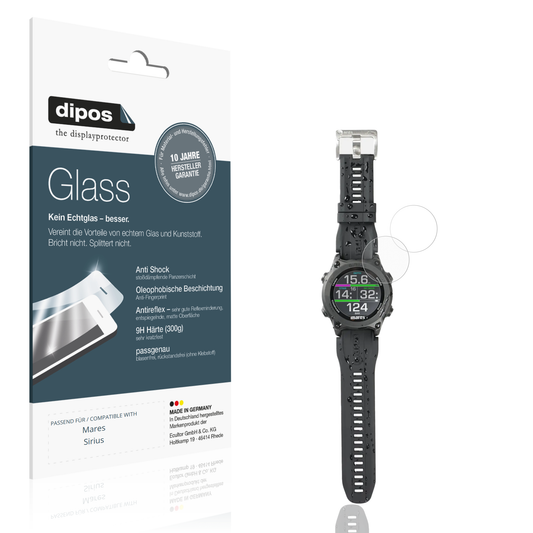 Matte Displayschutzfolie von dipos passend für Mares Sirius, 9H kratzfest und blasenfrei montiert