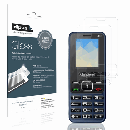 Matte Displayschutzfolie von dipos passend für Masstel Izi 11, 9H kratzfest und blasenfrei montiert