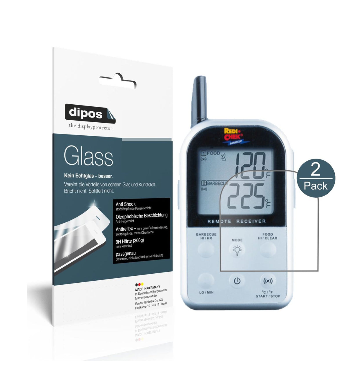 Matte Displayschutzfolie von dipos passend für Maverick ET-733, 9H kratzfest und blasenfrei montiert