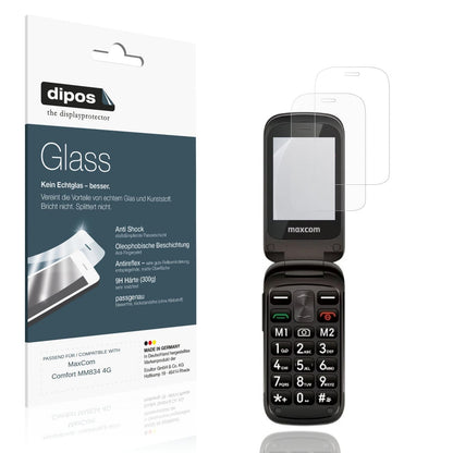 Matte Displayschutzfolie von dipos passend für MaxCom Comfort MM834 4G, 9H kratzfest und blasenfrei montiert