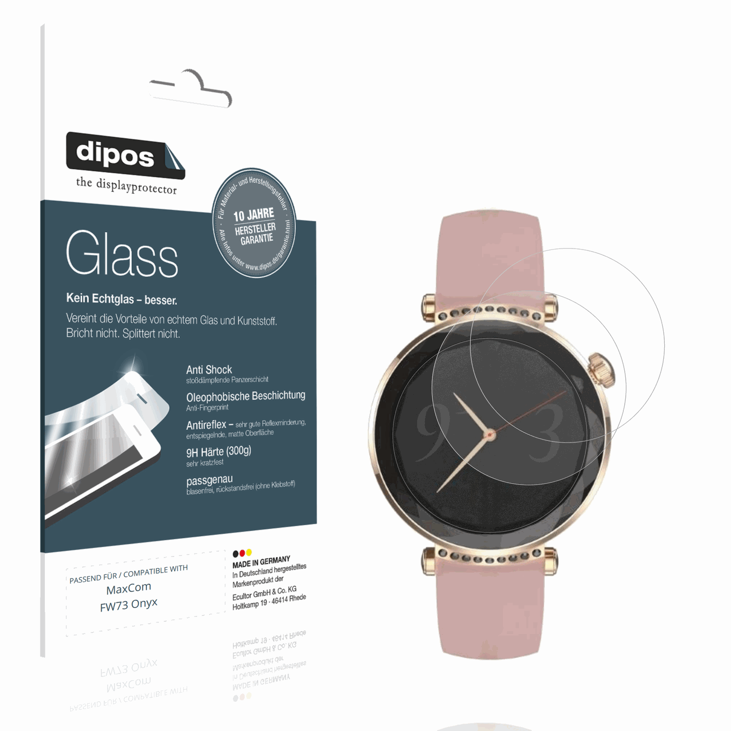 Matte Displayschutzfolie von dipos passend für MaxCom FW73 Onyx, 9H kratzfest und blasenfrei montiert