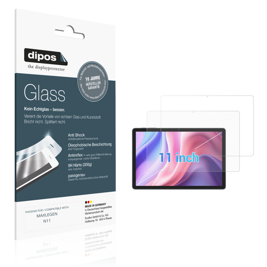 Matte Displayschutzfolie von dipos passend für MAXLEGEN N11, 9H kratzfest und blasenfrei montiert