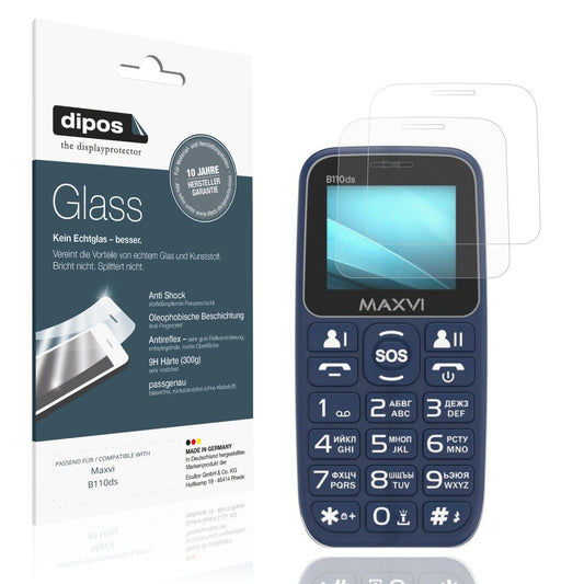 Matte Displayschutzfolie von dipos passend für Maxvi B110ds, 9H kratzfest und blasenfrei montiert